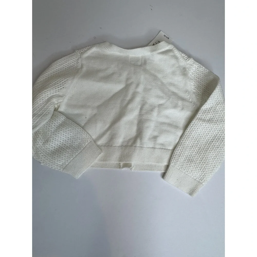 Baby Gap Cardigan Sweater 6-12‎ Months White Knit Button Up Newborn Infant Top